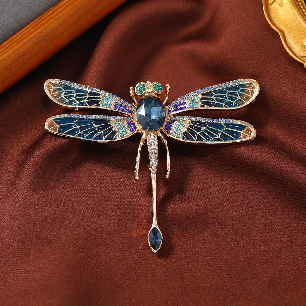 Crimson Dragonfly Statement Brooch