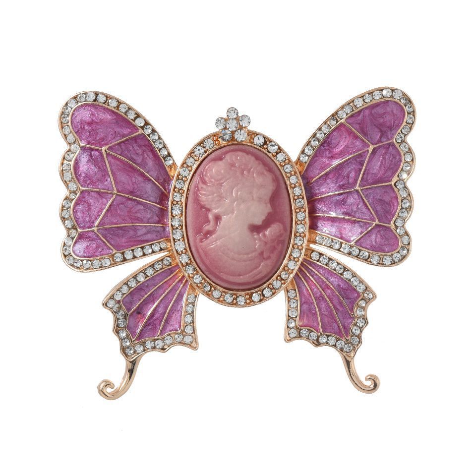 Victorian Cameo Butterfly Brooch
