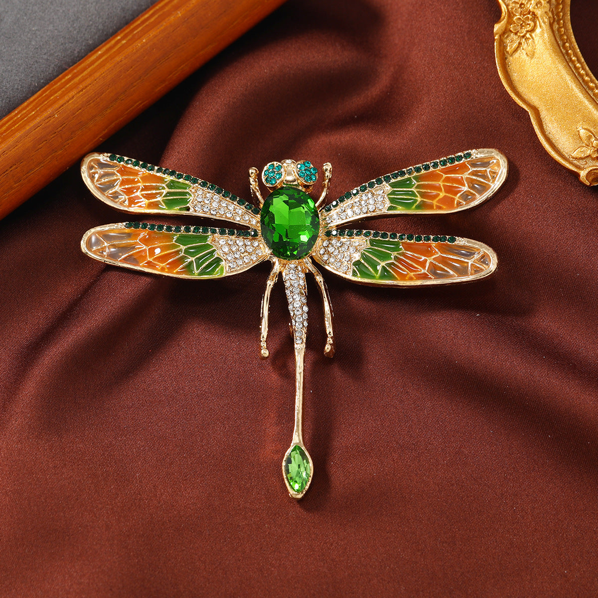 Crimson Dragonfly Statement Brooch